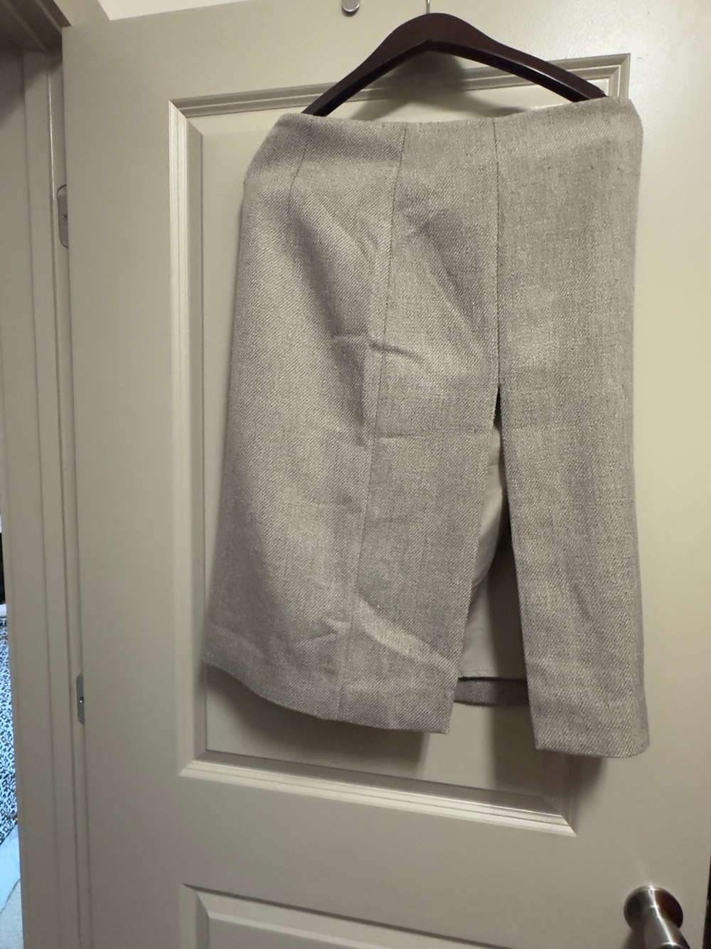H&M Edition Neutral Cream Pencil Skirt with Front Slit
